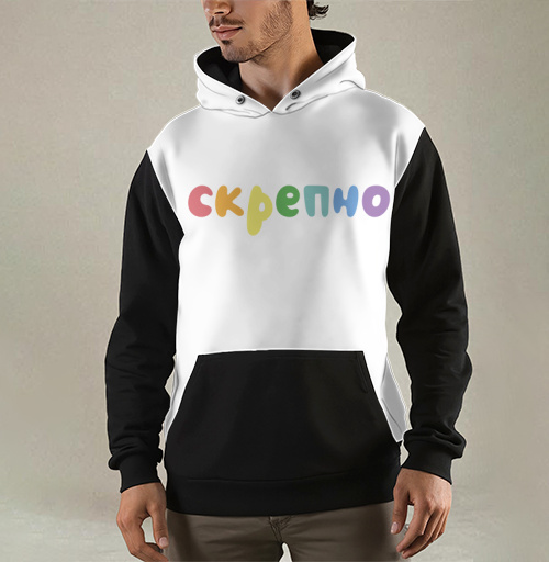 Фотография футболки Пастельные буквы скрепио на черном фоне