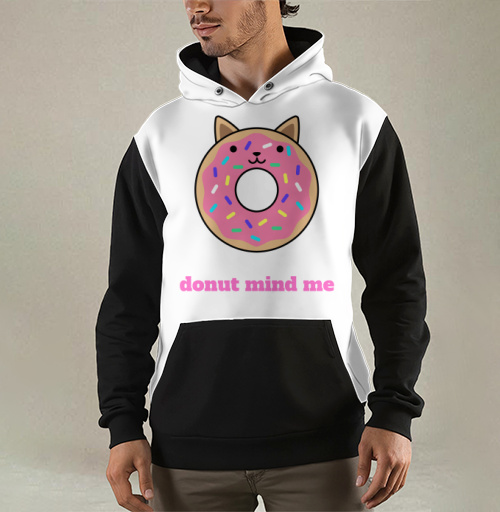 Фотография футболки Милый пончик-кошка с надписью Donut Mind Me