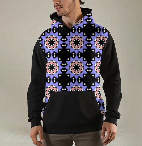 Фотография футболки Lavender abstract pattern with stars / Абстрактный лавандовый паттерн в современном стиле