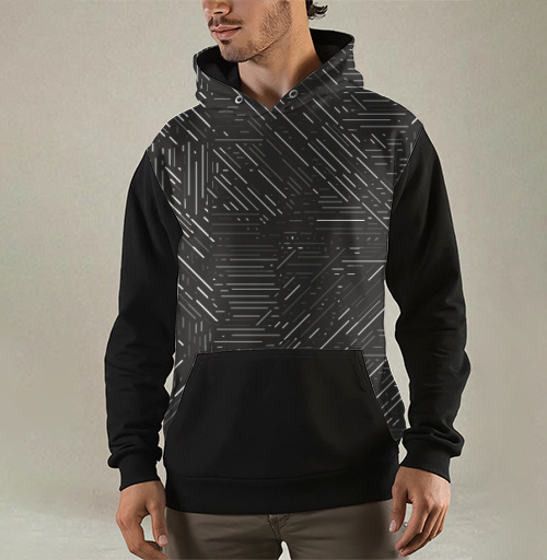 Фотография футболки Абстракция из линий графит