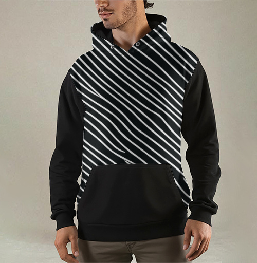 Фотография футболки Абстракция черно-белые линии