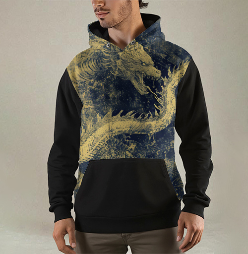 Фотография футболки Золотой абстрактный дракон