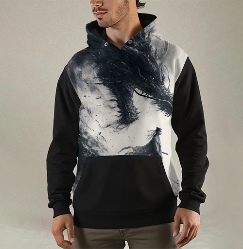 Фотография футболки Воин и дракон