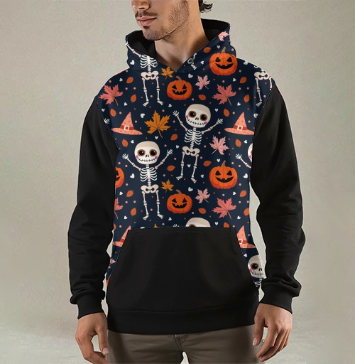 Фотография футболки Веселый танцующий скелет и тыква / Happy skeleton and pumpkin Halloween