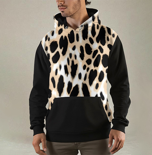 Фотография футболки Beige leopard / Стильный леопардовый узор в бежевых тонах для декора интерьера