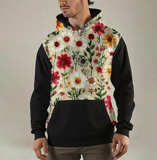 Фотография футболки Vintage Wildflower Meadow Garden Pattern / Винтажный луг садовый полевые цветы