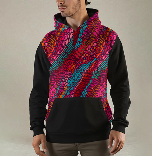 Фотография футболки Динамичный абстрактный паттерн с биоморфными формами