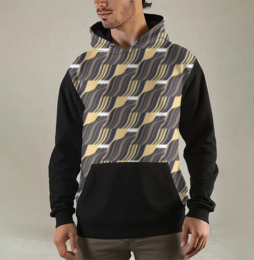 Фотография футболки Abstract wave pattern / Абстрактный орнамент бежевый угольный узор