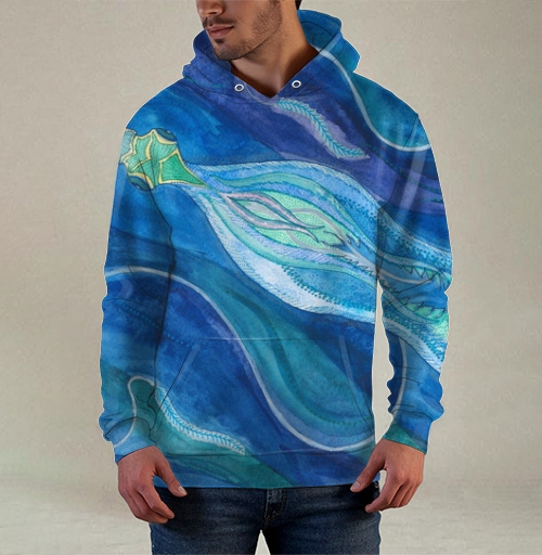 Фотография футболки Глубоководный морской гигант в акварели