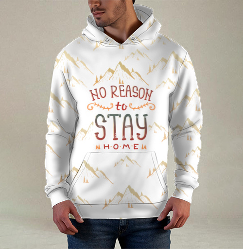 Фотография футболки Вдохновляющая иллюстрация NO REASON to STAY HOME