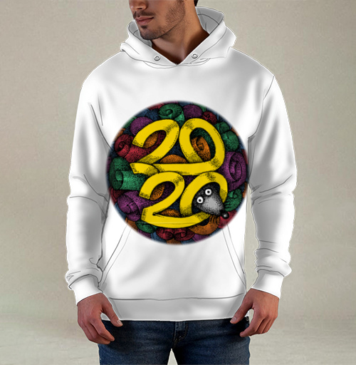 Фотография футболки Веселый год мыши праздник число 2020