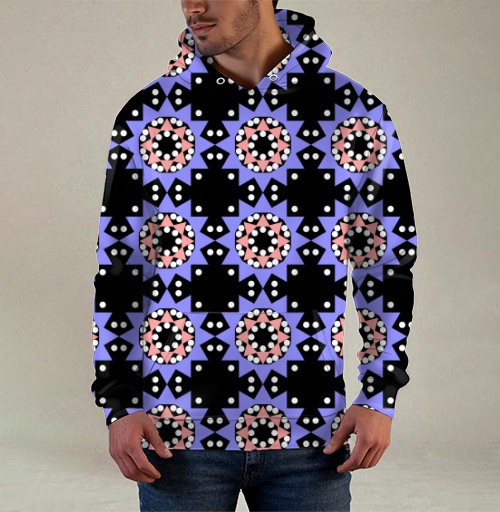 Фотография футболки Lavender abstract pattern with stars / Абстрактный лавандовый паттерн в современном стиле