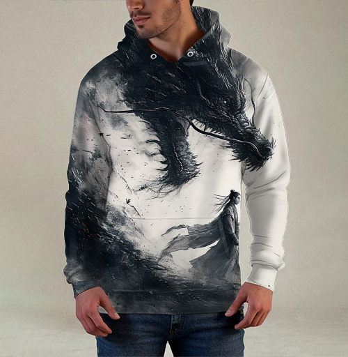 Фотография футболки Воин и дракон