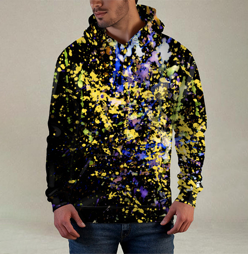 Фотография футболки Яркая экспрессия на фоне Abstract Paint Splashes Абстрактные брызги краски