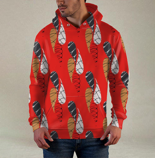 Фотография футболки Абстрактный графический узор лепестки / Abstract pattern red drops