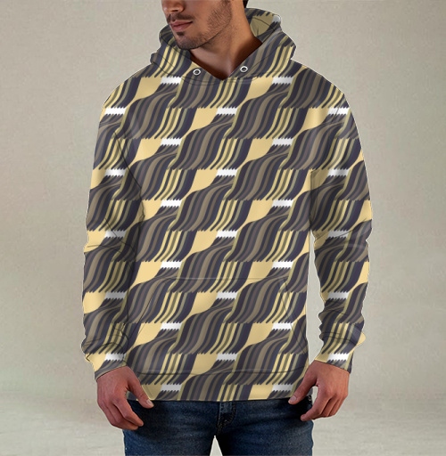 Фотография футболки Abstract wave pattern / Абстрактный орнамент бежевый угольный узор