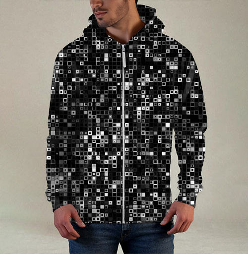 Фотография футболки Киберпанк glitch art пиксельная матрица QR мозаика