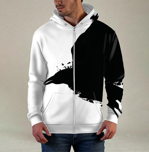 Фотография футболки Черный ворон с кляксами