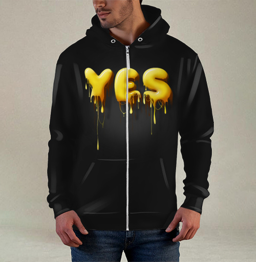 Фотография футболки Объемные желтые капающие буквы да Yes