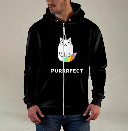 Фотография футболки Милый единорог-кот с радужным рожком PURRRFECT