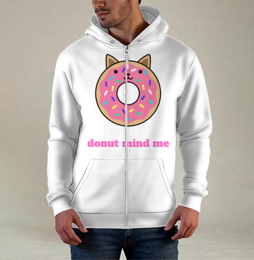 Фотография футболки Милый пончик-кошка с надписью Donut Mind Me
