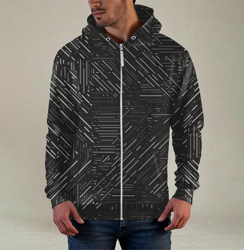 Фотография футболки Абстракция из линий графит