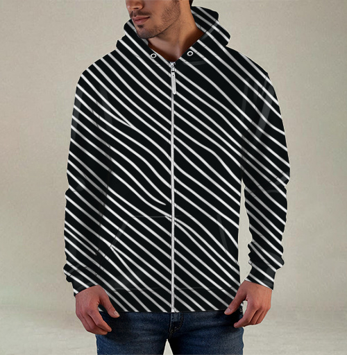 Фотография футболки Абстракция черно-белые линии