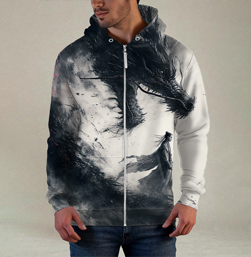 Фотография футболки Воин и дракон