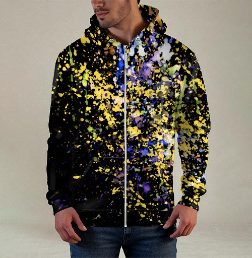 Фотография футболки Яркая экспрессия на фоне Abstract Paint Splashes Абстрактные брызги краски