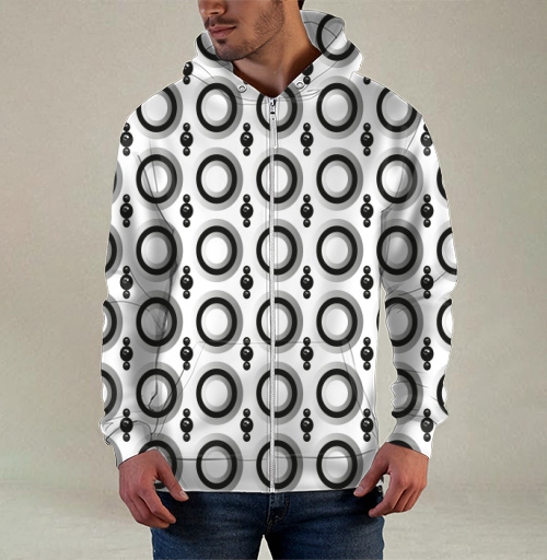 Фотография футболки Узор с кольцами и сферами Geometric pattern and black spheres