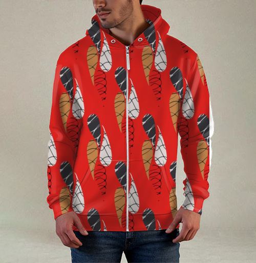 Фотография футболки Абстрактный графический узор лепестки / Abstract pattern red drops