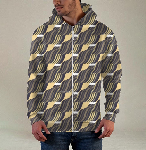 Фотография футболки Abstract wave pattern / Абстрактный орнамент бежевый угольный узор