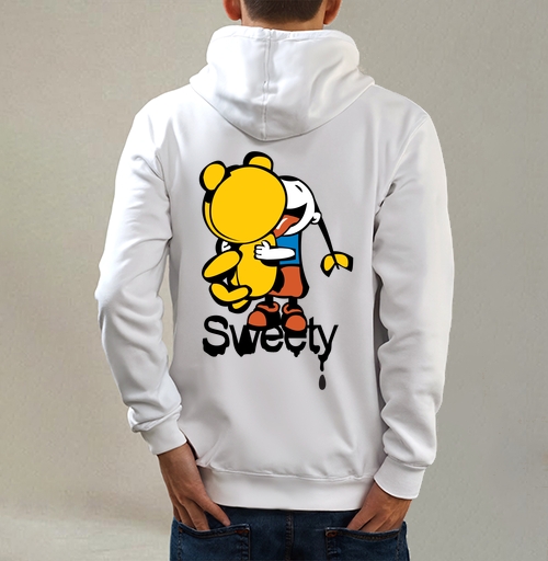 Фотография футболки Девочка обнимает плюшевого мишку с языком Sweety