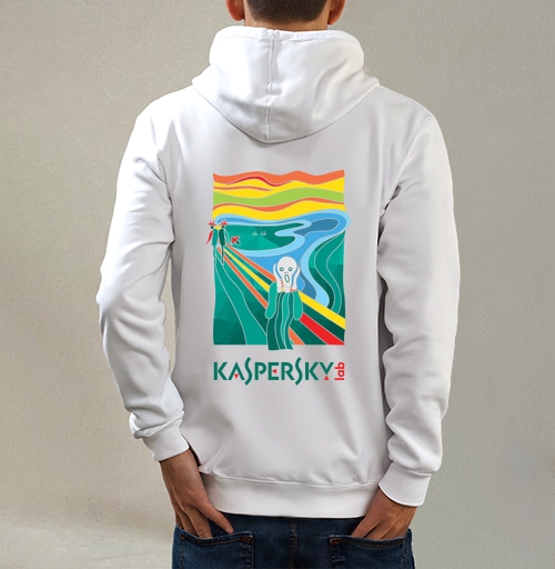 Фотография футболки Современная Интерпретация «Крика» с Логотипом Kaspersky
