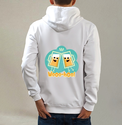 Фотография футболки Весёлый тост с пивными бокалами Wooo-hoo!