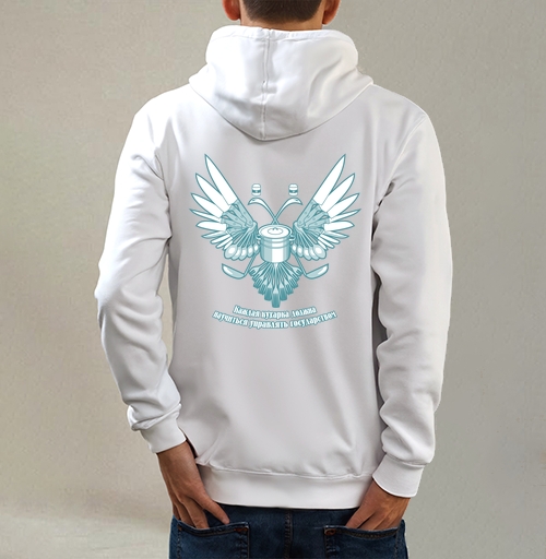 Фотография футболки Геральдический герб кухонных принадлежностей с цитатой