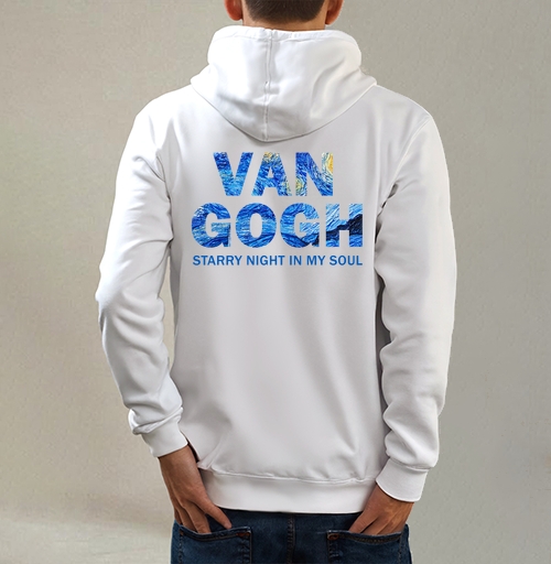 Фотография футболки Van Gogh / Ван Гог вдохновляющая типографика звездная ночь художника
