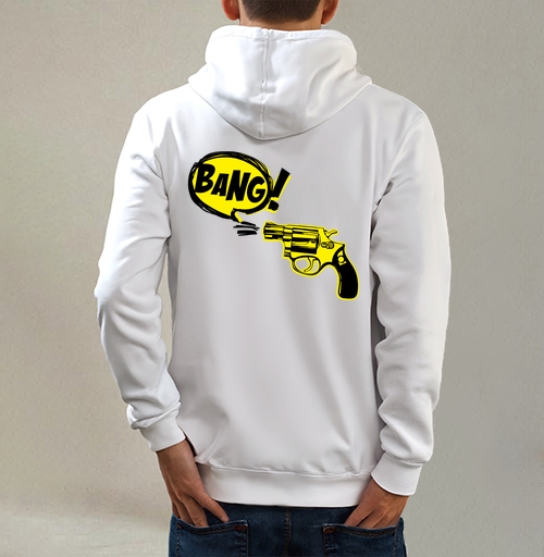Фотография футболки Револьвер с комиксным выстрелом BANG Бац Паф