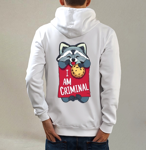Фотография футболки Милая футболка с енотом и надписью I AM CRIMINAL