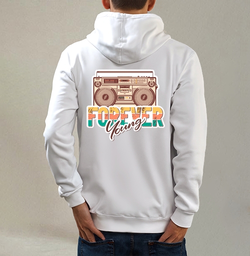 Фотография футболки Ретро бумбокс FOREVER Young винтажный принт