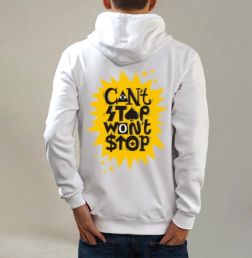Фотография футболки Надпись Cant stop wont stop Не остановлюсь Мотивация Типографика Успех