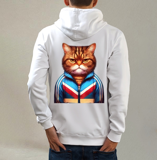 Фотография футболки Хмурый кот в спортивном костюме