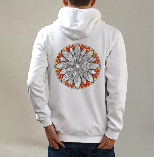 Фотография футболки Mandala/Мандала симметричный зентангл узор для созерцания медитативного черно белого