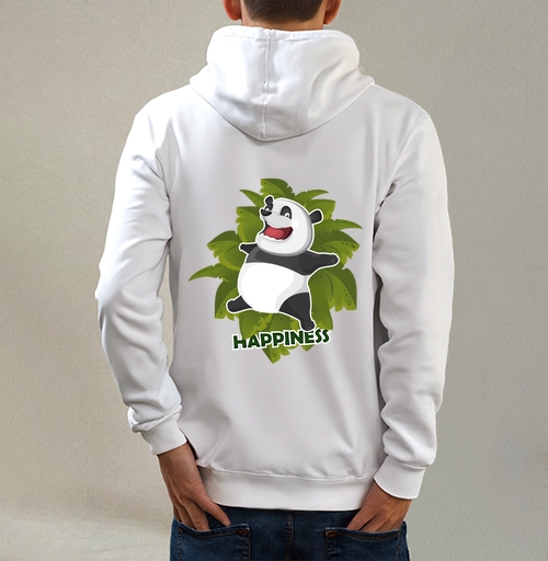 Фотография футболки Радостная панда в прыжке / Joyful Panda HAPPINESS Счастье Радость