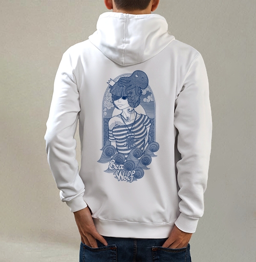 Фотография футболки Изысканный портрет Морской Волчицы в гравюрном стиле