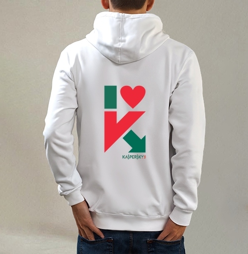 Фотография футболки Стильный логотип I love Kaspersky с сердцем и стрелкой