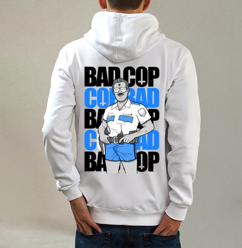 Фотография футболки Ироничный принт Bad Cop McLOVIN в стиле комикс-арт