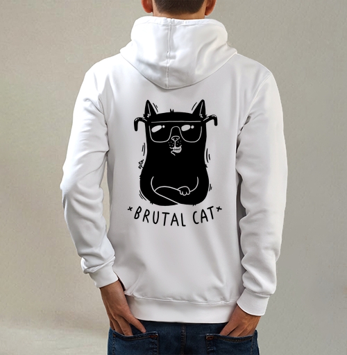 Фотография футболки Футболка с принтом «Brutal Cat» в стиле минимализм