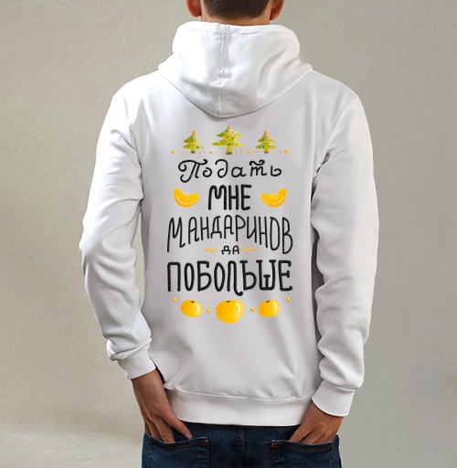 Фотография футболки Яркая новогодняя открытка с мандаринами