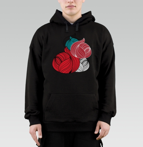 Фотография футболки Красно белый бирюзовый абстрактный узор цветов жизни